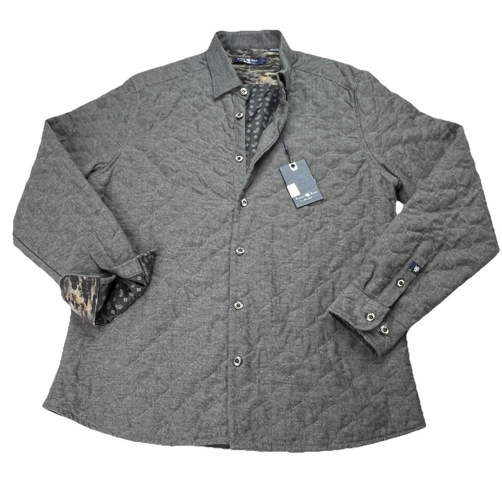 Stone Rose Portland 8201 Quilted Shirt Jacket‎ Charcoal Gray Men's Large NWT